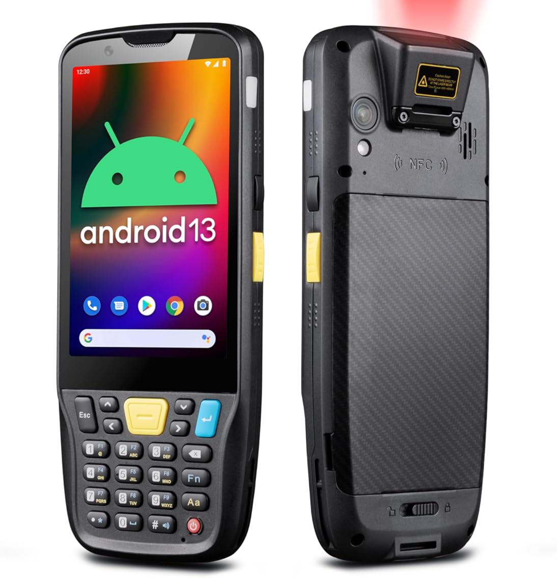 Chainway MC62 Wireless Android Barcode Scanner Handheld with Integrated Zebra 2D/1D/QR Code Reader, Android 13, Google Play, WiFi, NFC, GPS, Bluetooth, Keypad, for Inventory Scanning (Build Your Own)