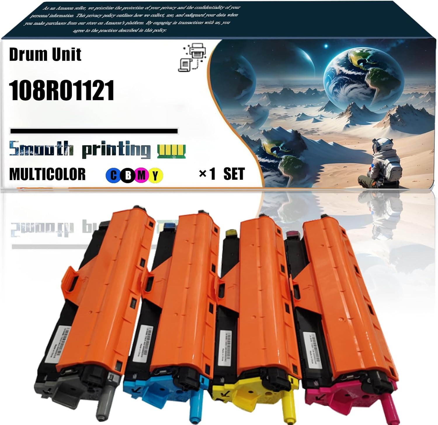 Replacement Parts Drum Unit 108R01121 Compatible with Xerox VersaLink C400DN VersaLink C400N VersaLink C405DN Printers, Contains Chip and Clear Printing (4-Pack BK/C/M/Y)