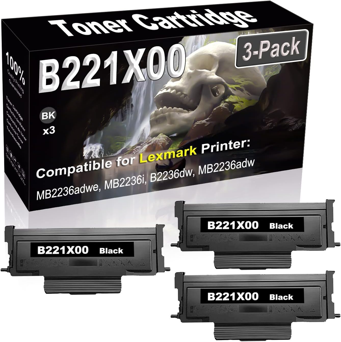 SINIYA 3-Pack Compatible High Capacity B221X00 Imaging Toner Cartridge use for MB2236adwe MB2236i B2236dw MB2236adw Printer (Black)