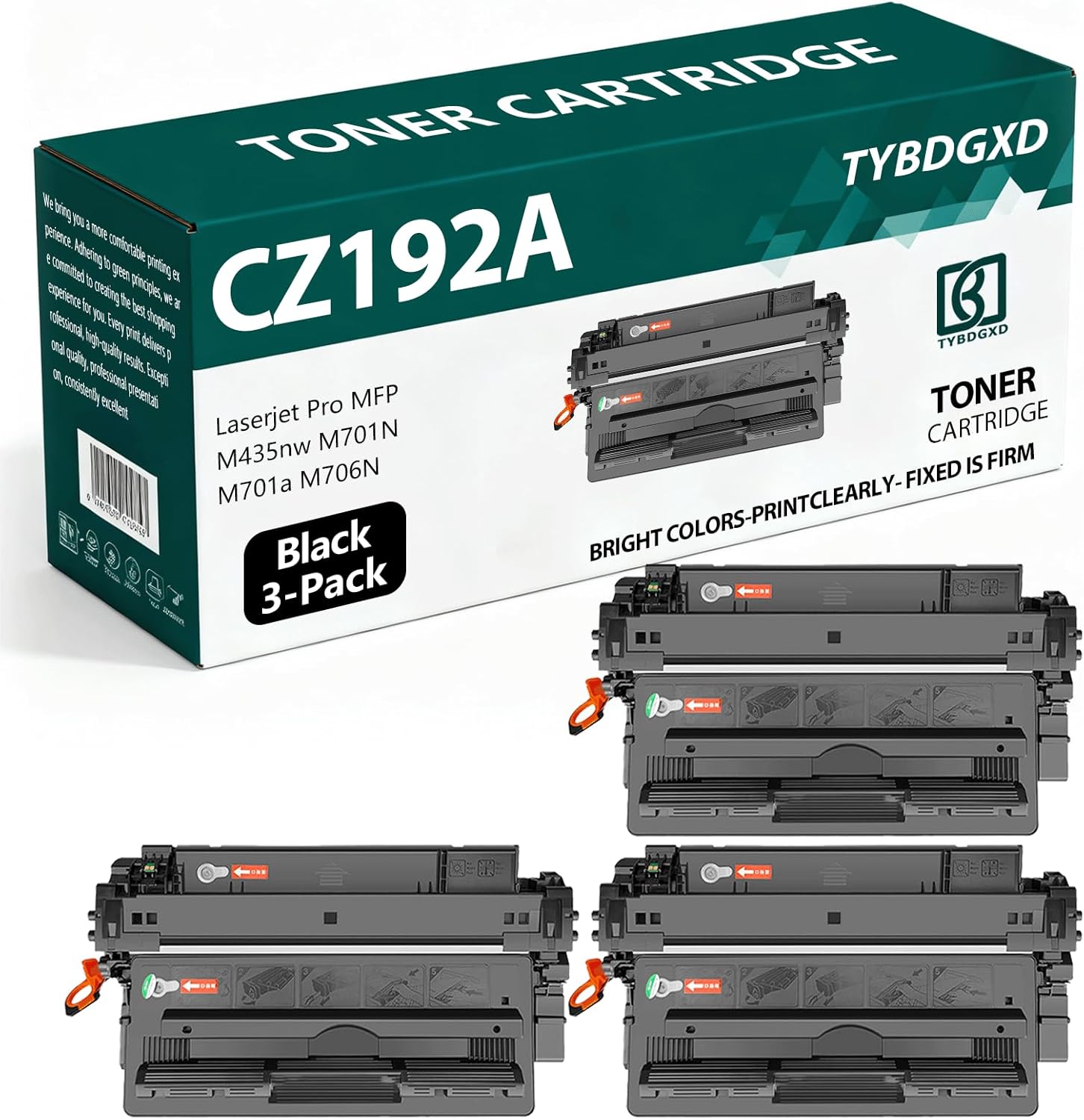 TYBDGXD CZ192A High Yield Black 12,000 Pages Toner Cartridge Compatible for HP Compatible Replacement for HP LaserJet Pro MFP M435nw M701N M701a M706N Printers,3-Pack