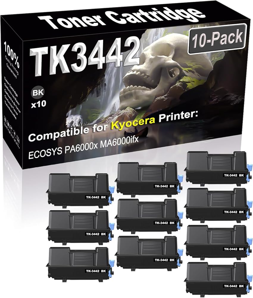 SINIYA 10-Pack (Black) Compatible High Yield TK3442 TK-3442 1T0C0T0US0 Laser Printer Toner Cartridge use for Kyocera ECOSYS PA6000x MA6000ifx Printer