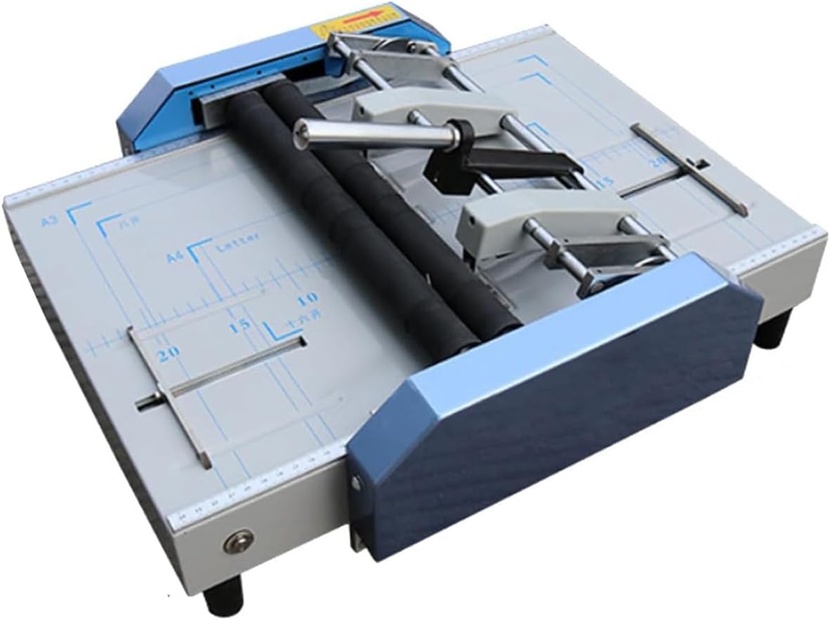 Electric Paper Book Stapler Creaser, A3 Folding Binding Machine, Folder,Automatic Binding Machine, Adjustable Spacing, for Making Booklet