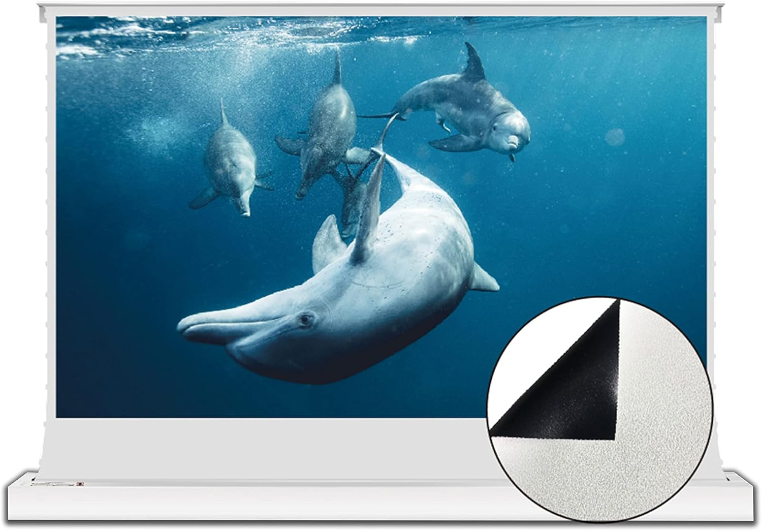 VIVIDSTORM-Screen Projector S 72 inch Motor Rollable Foldaway Portable Screen with All White Cinema, 4k 3D HD Gaming/Office Room,Compatible with Standard Projector,VWSDSTWA72H