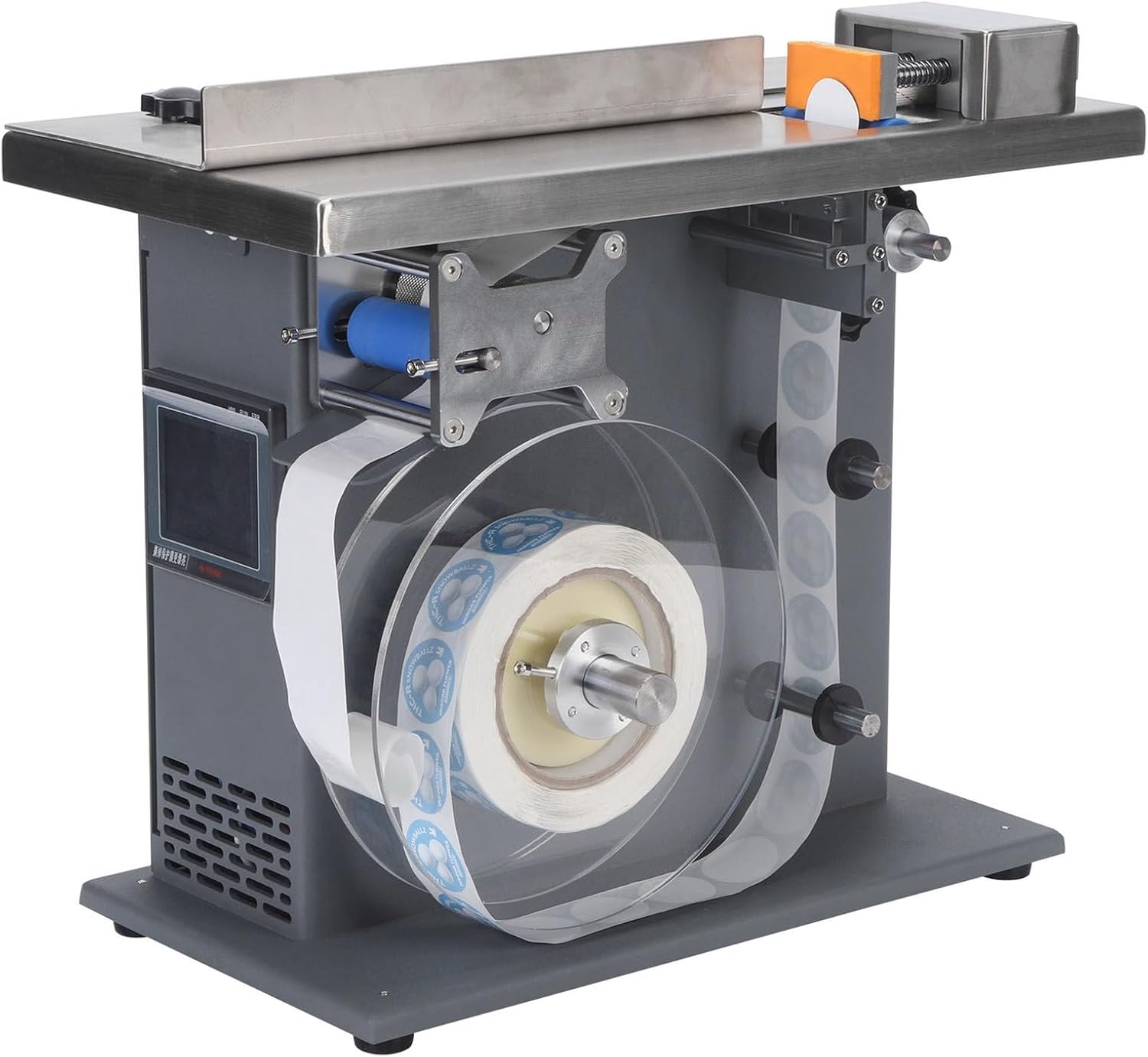 Oiyekntd 90° Corner Label Applicator, Semi-Automatic Right Angle Labeling Machine, Applies 15-30 Labels/Min, 200w Power, for Cosmetic Packaging and Electronic Products