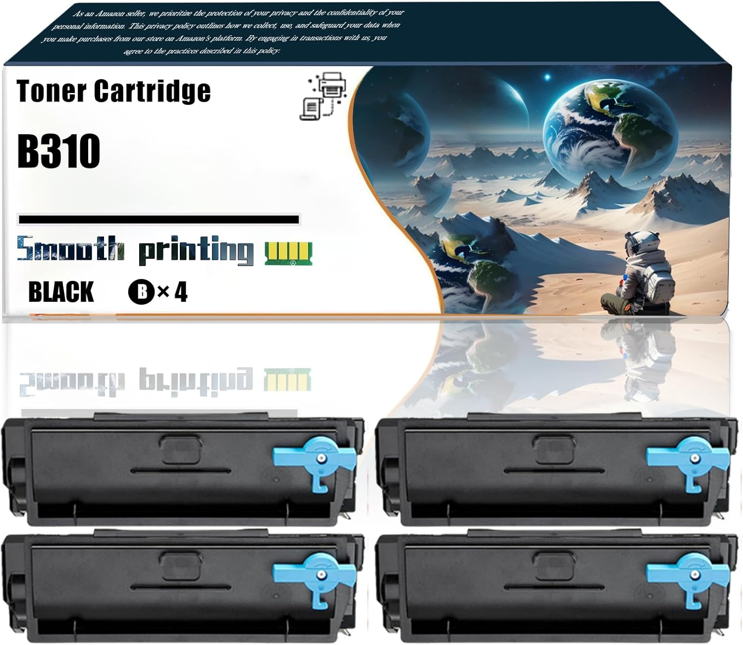 Replacement Parts Toner Cartridge B310 Compatible with Xerox B305 B310 B315 Printers, Contains Chip and Clear Printing (4 Pack Black)
