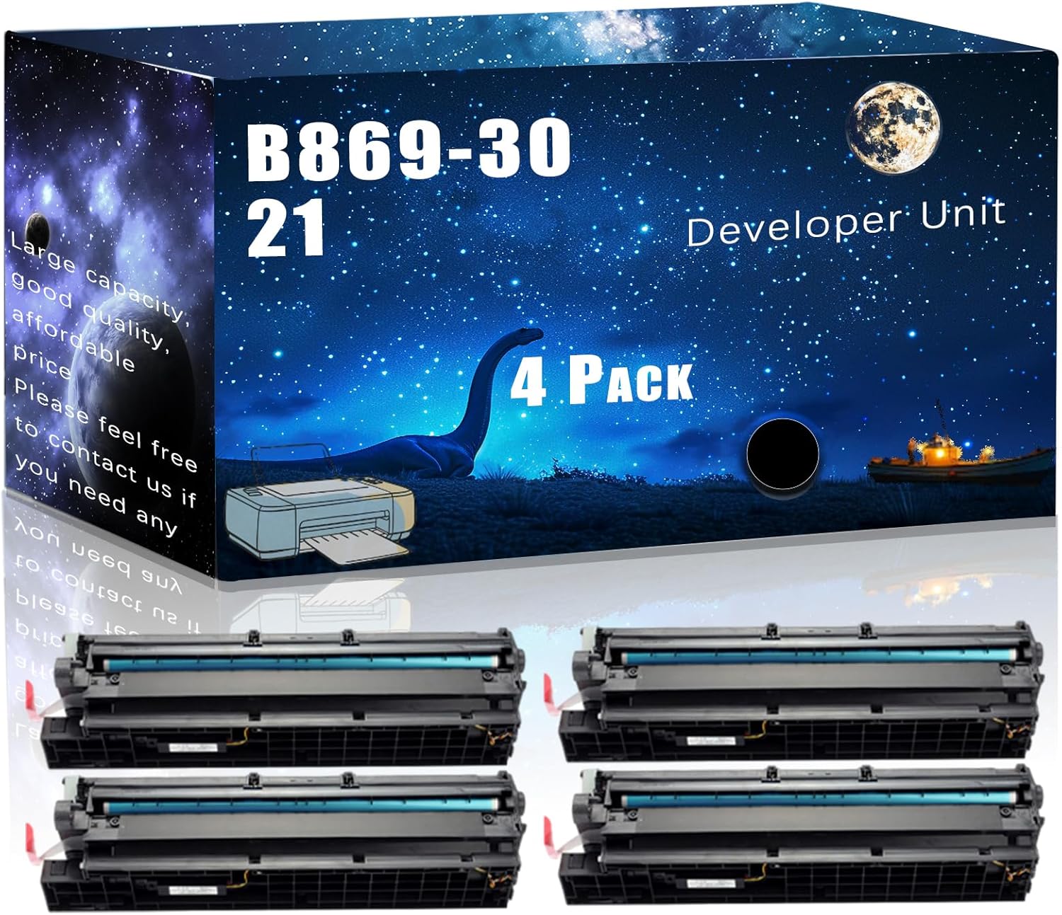 MUCQL B869-3021 Compatible Developer Unit Replacement for Lanier High Yield Compatible MP 2554SP MP 3053 MP 3554SP MP 4054SP MP 4055SP MP 5054SP MP 5055SP MP 6054SP MP Printers (4 Pack Black)