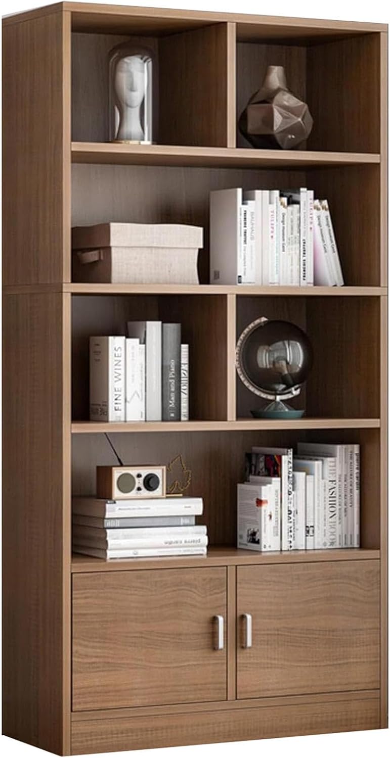 LOKORI Open Farmhouse Bookshelf and Bookcase,Display Bookshelves with Storage,Heavy Duty Free-Standing Library Bookshelf for Living Room, Bedroom, Home Office,D