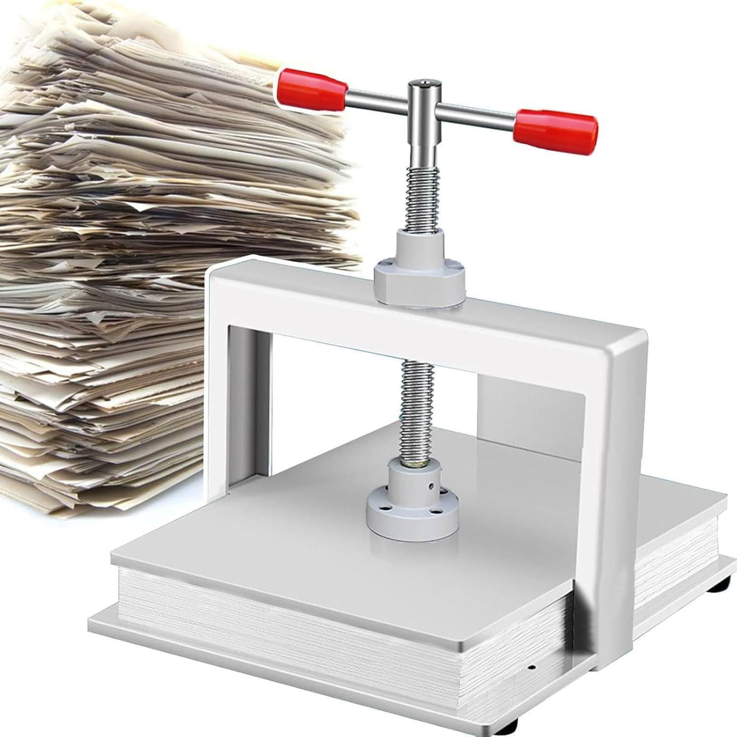 Manual Book Flattening Nipping Machine,Bookbinding Press Machine, A5/A4/A3 Paper Press Machine,Heavy Duty Bookbinder,3306lbs/1500kg Pressure,A3