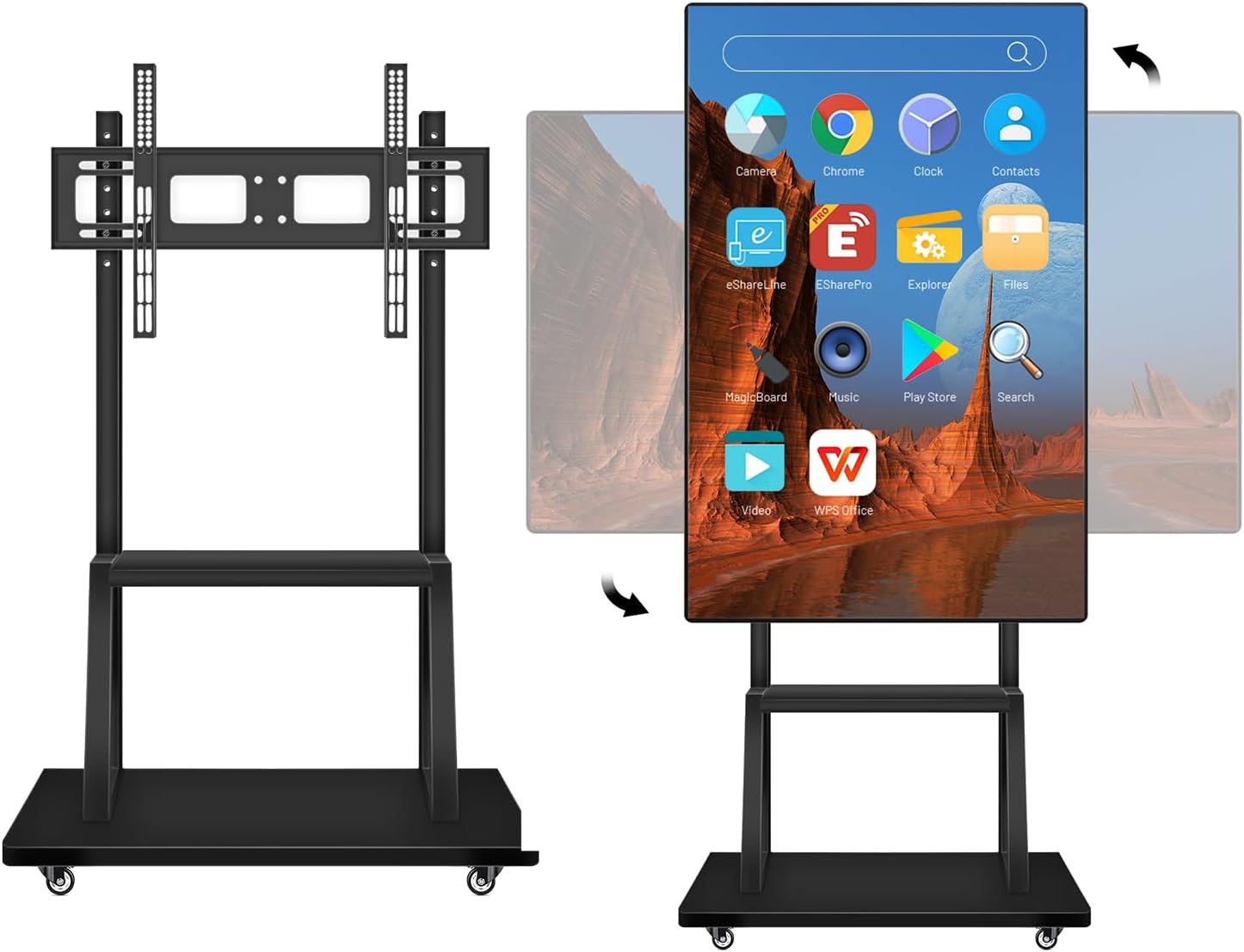 Smart Board, 55 Inch Digital Electronic Whiteboard and Smartboard for Classroom, Screen Mirroring for Live Streaming Capacitive Touchscreen, Digital Signage Displays and Player for Advertisin