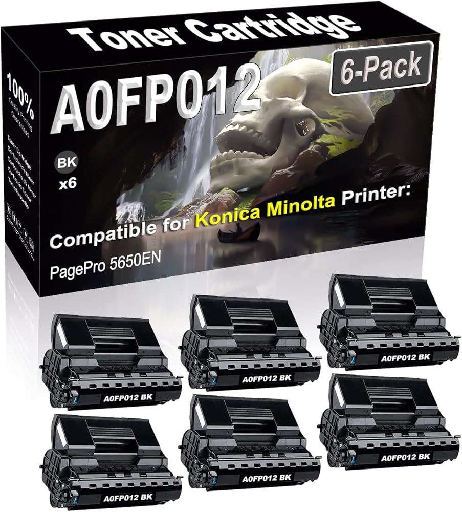 6-Pack (Black) Compatible High Yield A0FP012 Laser Printer Toner Cartridge use for Konica Minolta PagePro 5650EN Printer