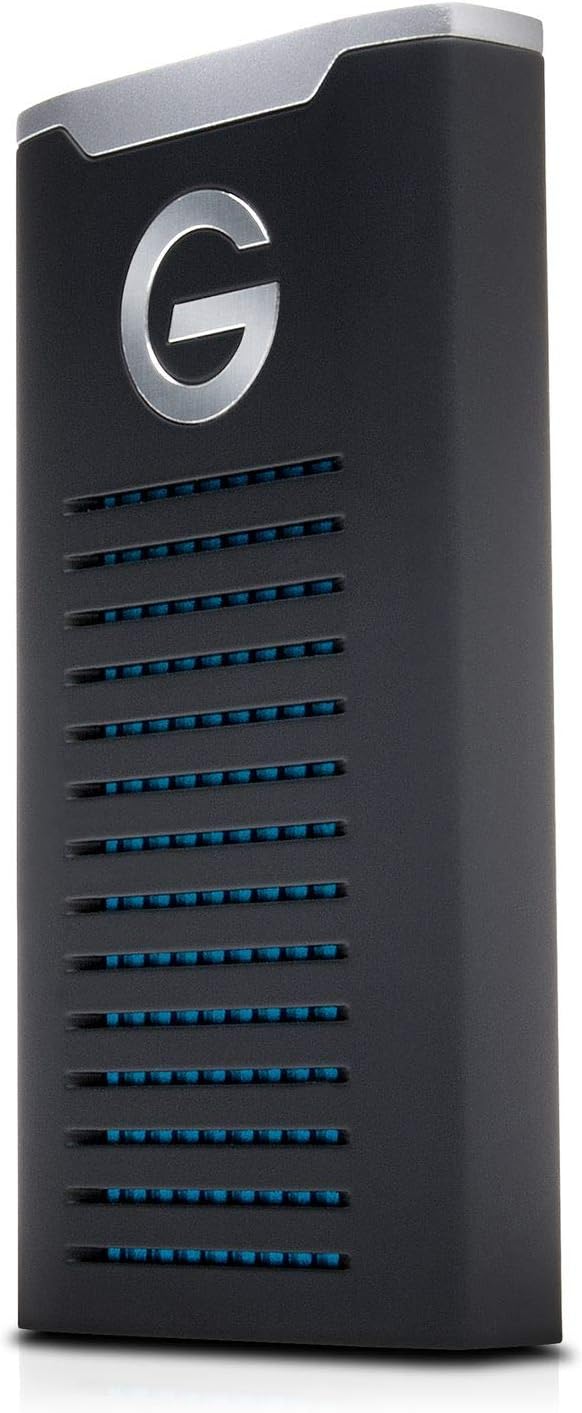 G-Technology 2TB G-DRIVE mobile SSD Durable Portable External Storage - USB-C (USB 3.1), Up to 560 MB/s - 0G06054-1, black