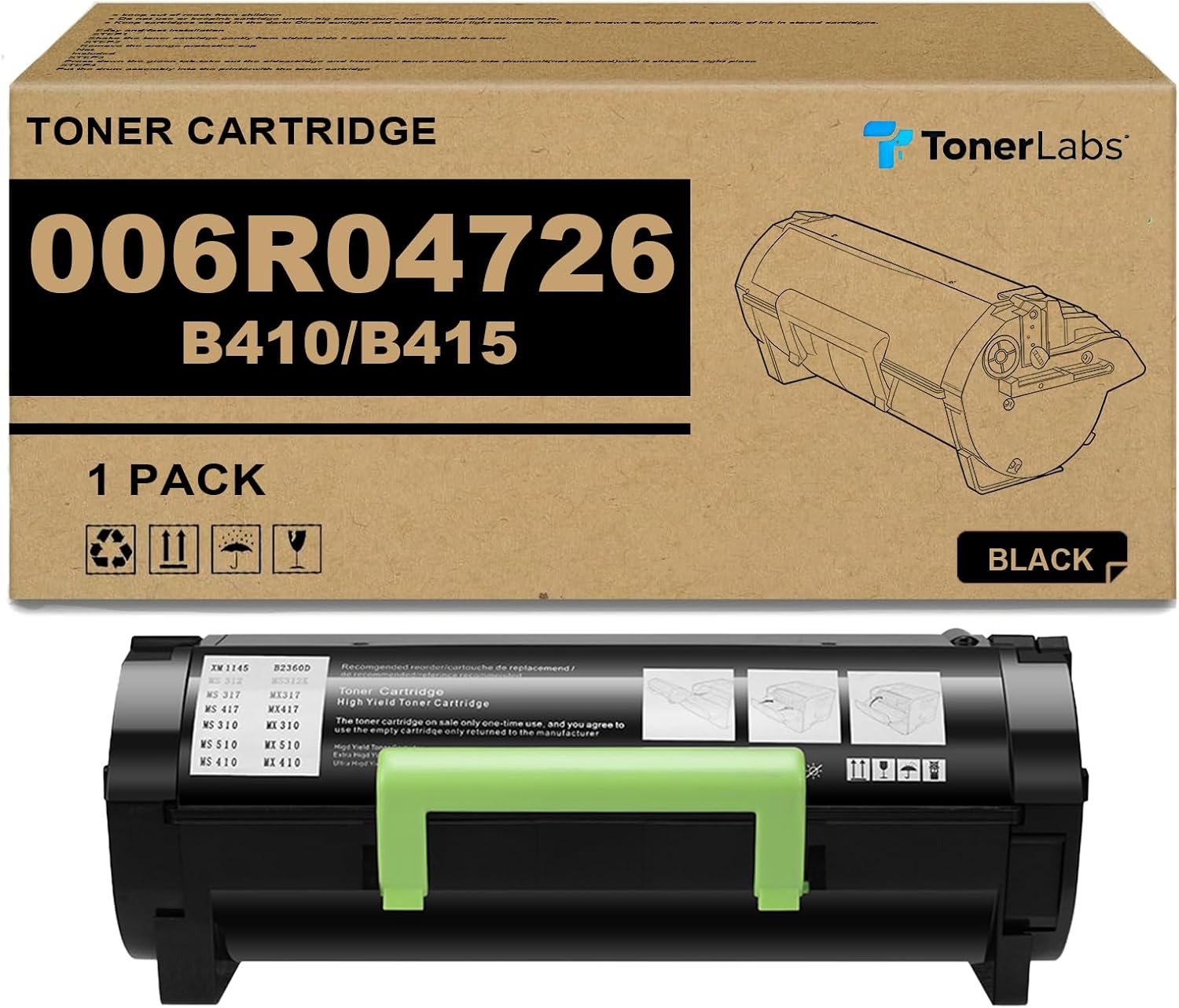 ACCOER Compatible for Xerox 006R04726 Toner Cartridge with Smart Chip, High-Yield 1-Pack for Versalink B410 B415 Series | 1,5000 Pages | Office & Home Use