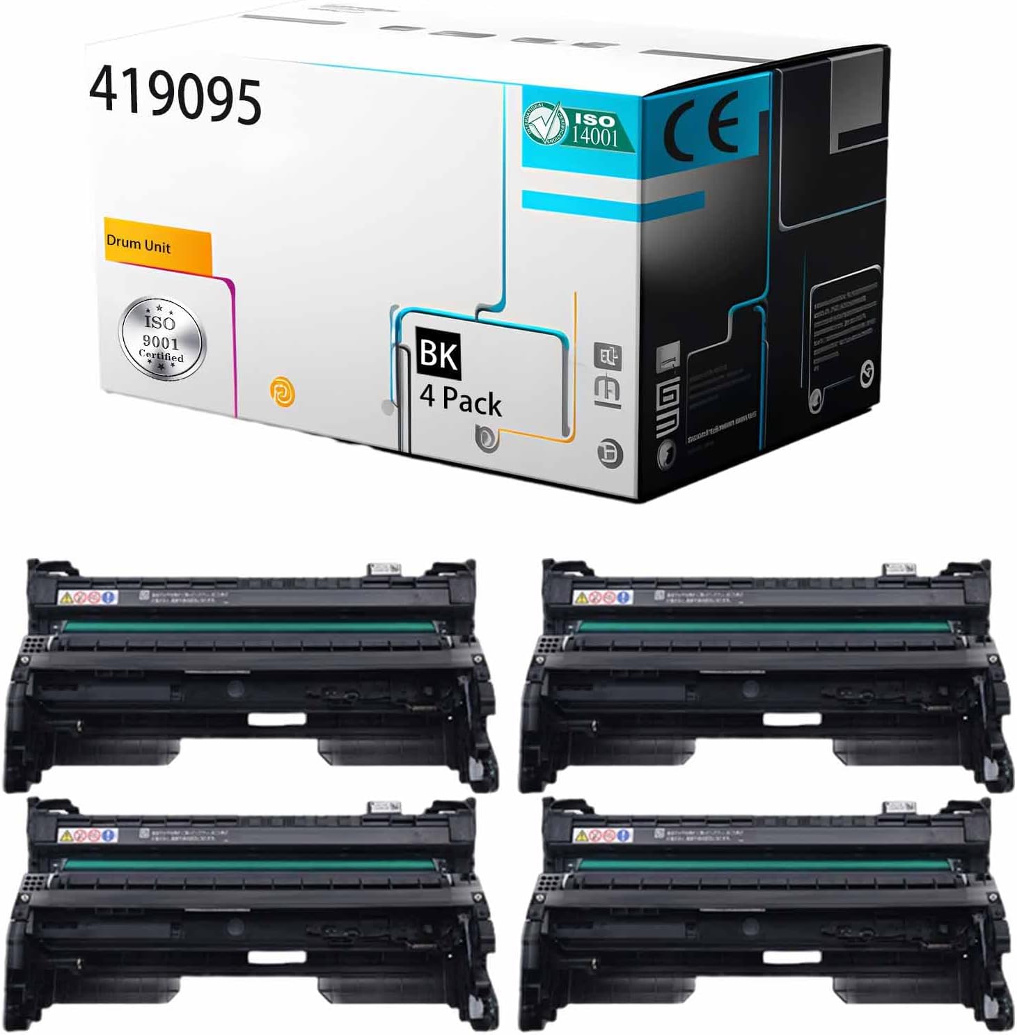 LSSF 419095 418094 Drum Unit Compatible for Ricoh IM 350F IM 430F IM 430Fb P 501 P 502 Printer [High Print Page Volume with Chip] (Black 4Pack)