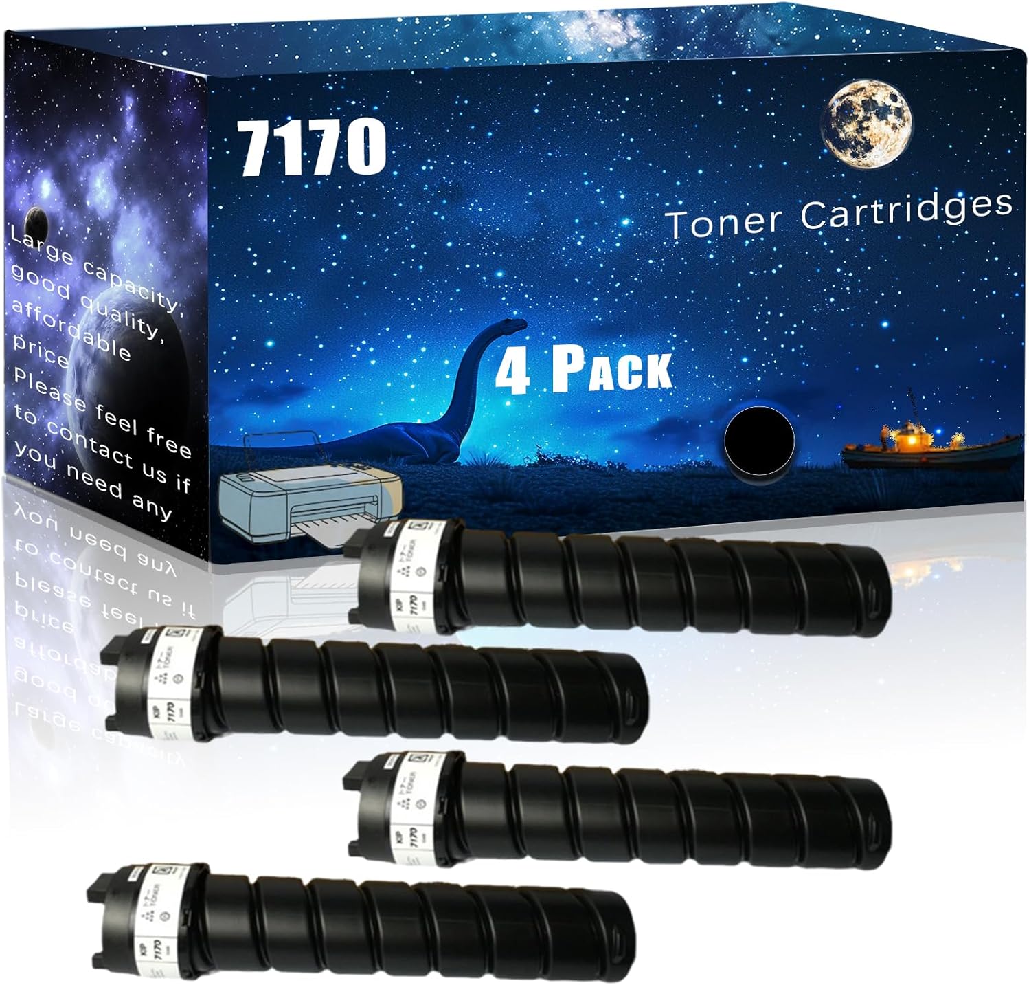 MUCQL 7170 Compatible Toner Cartridges Replacement for KIP High Yield Compatible 7170 Z340970010 Printers, Meet Printing Needs (4 Pack Black)