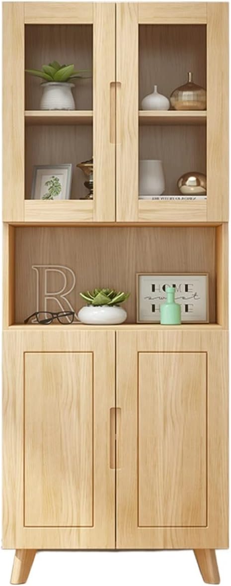 HEXEH Shelf Bookcase Glass Door Bookcase Against The Wall Home Floor-to-Ceiling Living Room Study Bedroom Light Luxury Multi-Layer Lattice Bookshelf Bookcase Storage Shelves (Color : C)