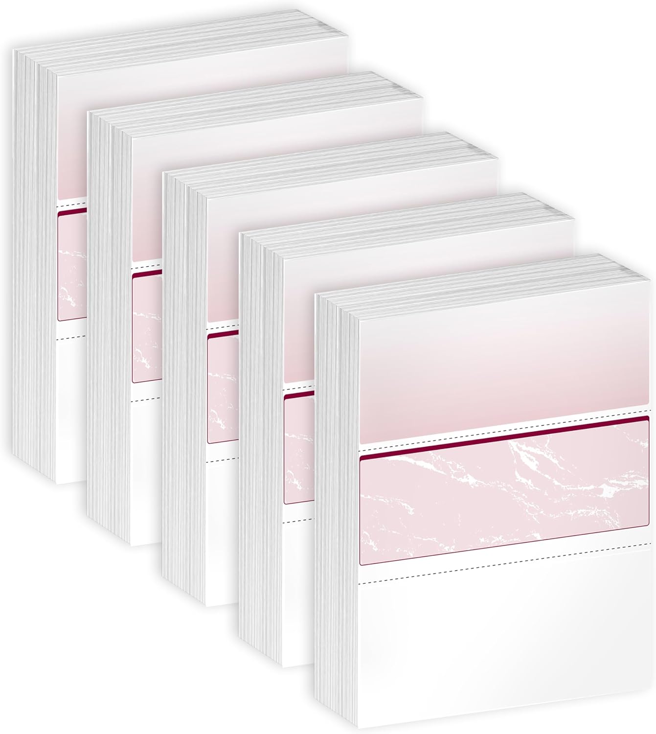 DocuGard Standard Burgundy Marble Middle High Security Check Paper - Laser/Inkjet Printer Compatible - 11 Security Features - 2500 Blank Business Checks (04511C)