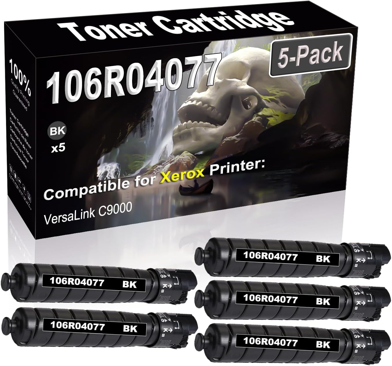 SINIYA 5-Pack (Black) Compatible High Yield 106R04077 Laser Printer Toner Cartridge use for VersaLink C9000 Printer