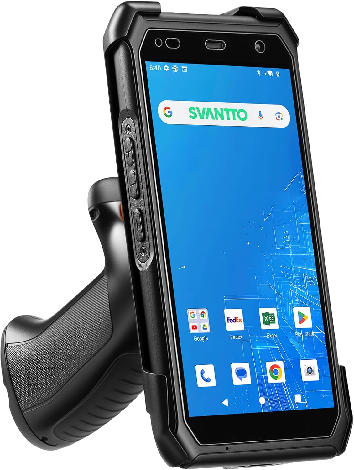 SVANTTO Android 13 Barcode Scanner with Pistol Grip, 1D/2D/QR Bar Code Scan Engine, 4+64GB, Bluetooth 5.1, Wi-Fi 6, 4G LTE, NFC, 5000mAh Big Battery 5.5