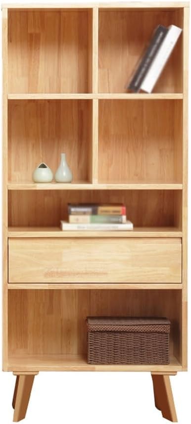 YOUQUEEN Book Shelf Creative Simple Solid Wood Bookcase Living Room Study Storage Rack Office Simple Wooden Bookshelf Bookshelves and Bookcases(M:70CMX30CMX152CM)
