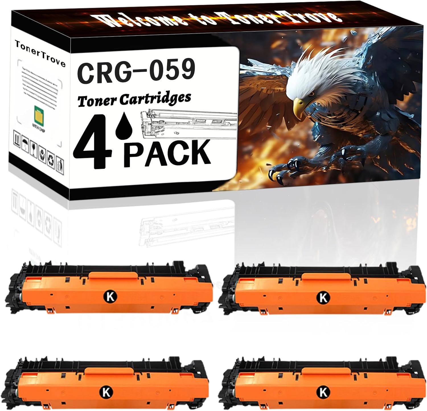 CRG-059 Toner Cartridges Compatible for Canon LBP852Ci LBP851C Printers, Office Printing is Easy Clear Smooth (4 Pack Black)
