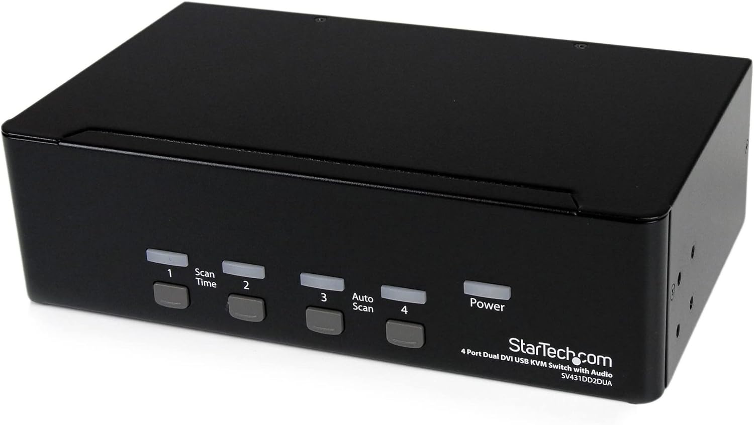 StarTech.com 4-Port Dual KVM Switch with Audio for DVI Computers - Built-in USB Hub, TAA (SV431DD2DUA)