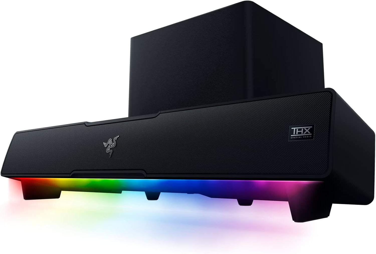 Razer Leviathan V2: Multi-Driver PC Gaming Soundbar with Subwoofer & Base Station V2 Chroma: Chroma RGB Lighting - Non-Slip Rubber Base - Designed for Gaming Headsets - Classic Black