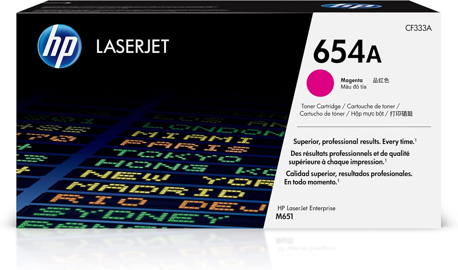 HP 654A Magenta Toner Cartridge | Works Color Laserjet Enterprise M651 Series | CF333A