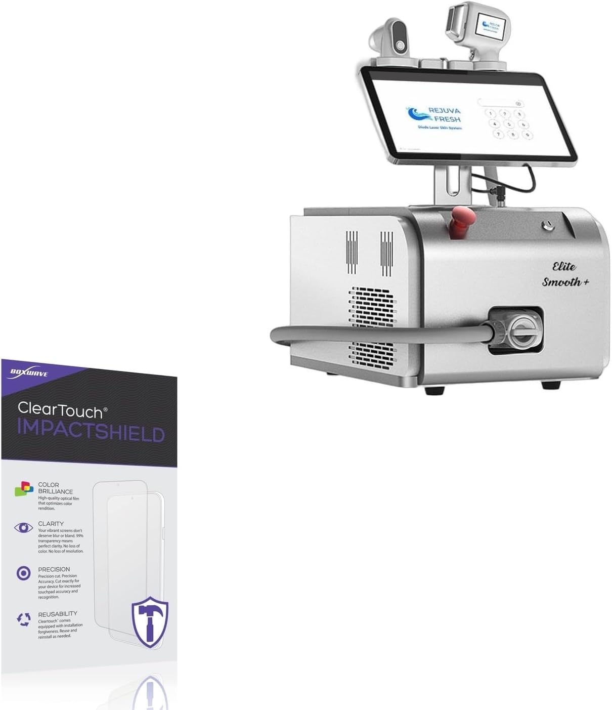 BoxWave Screen Protector Compatible With Rejuva Fresh Elite Smooth - ClearTouch ImpactShield (2-Pack), Impenetrable Screen Protector Flexible Film