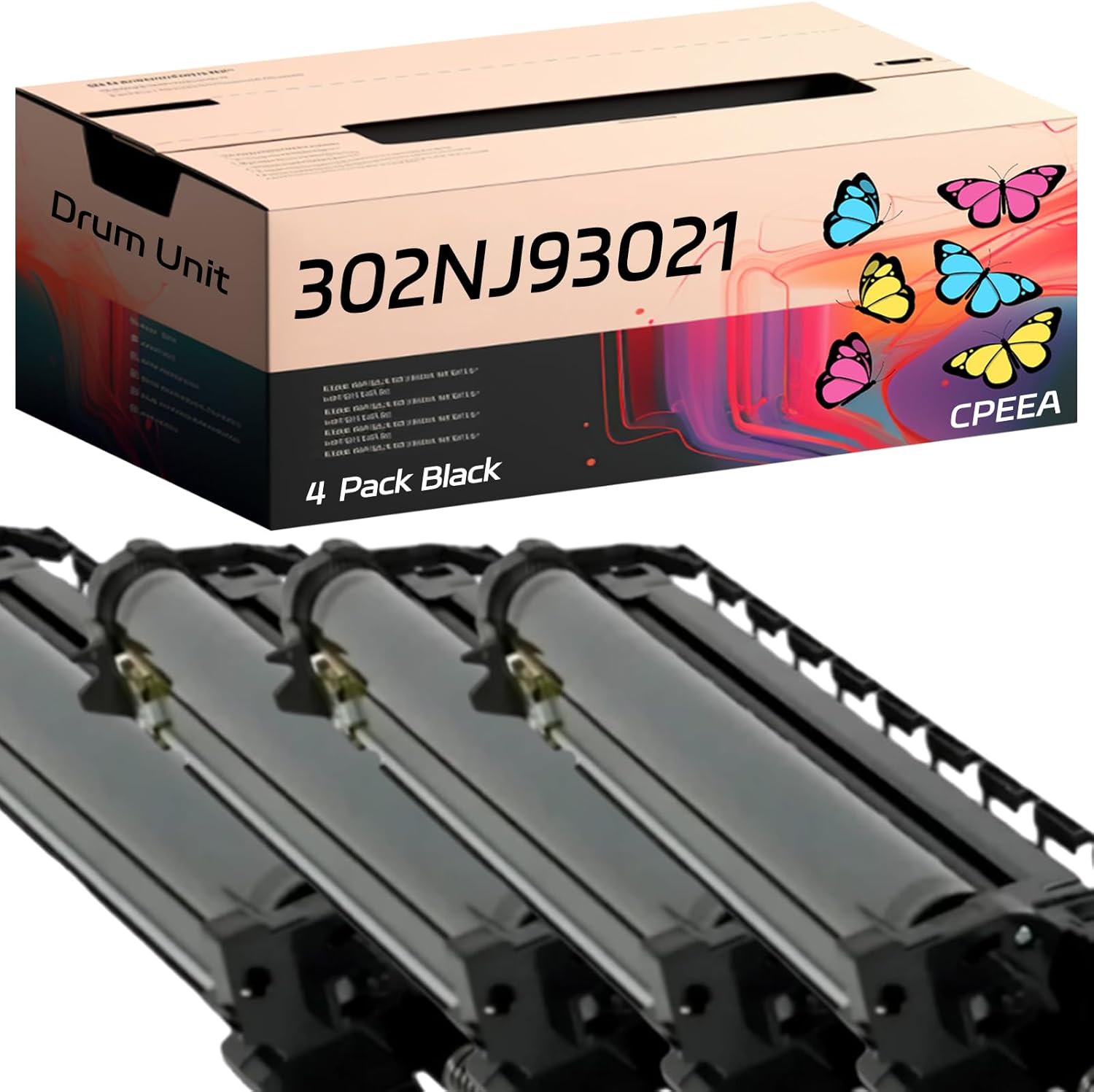 Compatible for Kyocera 302NJ93021 Drum Unit Work for Kyocera TASKalfa 7003i 8002i 9003i 7002i Printers, with Chip, High Yield 500000 Pages, Clear Printing (4 Pack Black)