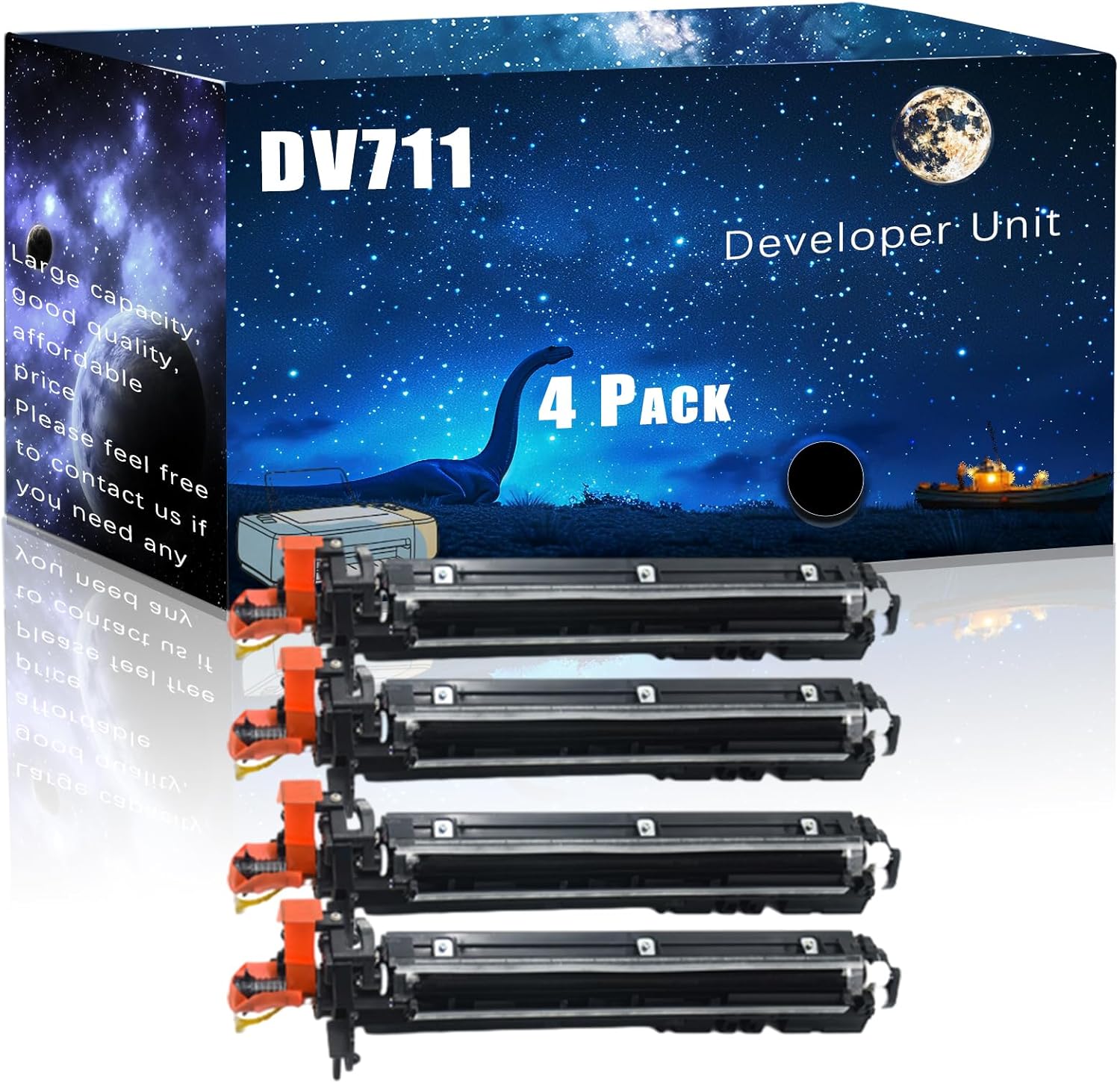 MUCQL DV711 Compatible Developer Unit Replacement for Konica Minolta High Yield Compatible bizhub 654 654e 754 C654 C654e C754 C754e Printers, Meet Printing Needs (4 Pack Black)