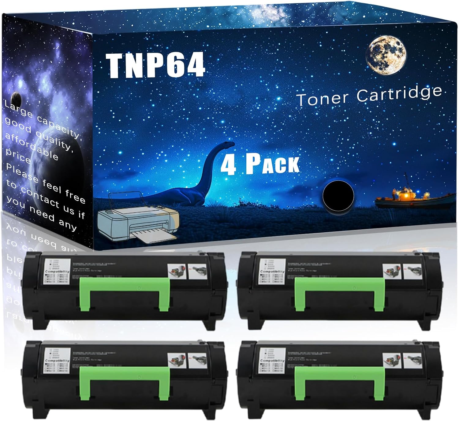 MUCQL TNP64 Compatible Toner Cartridge Replacement for Konica Minolta High Yield Compatible bizhub 4052 Printers, Meet Printing Needs (4 Pack Black)