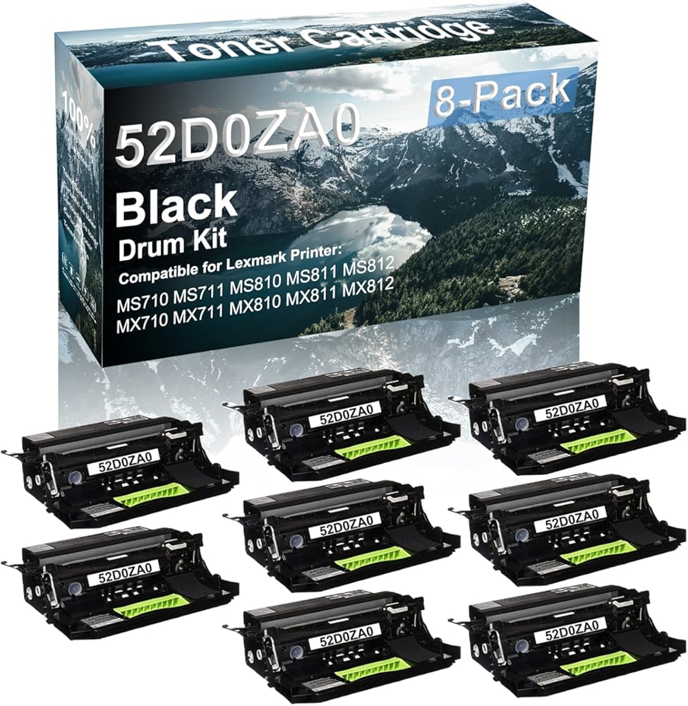Credibility Store 8-Pack Compatible 52D0ZA0 Drum Kit use for MS710 MS711 MS810 MS811 Printer (Black)