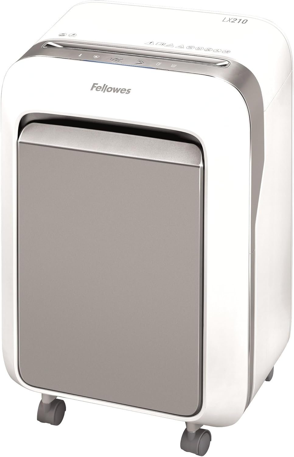 Fellowes LX210 P-4 Micro-Cut Paper Shredder, Jam-Proof Heavy-Duty Paper Shredder for Office, 16 Sheet Capacity, White