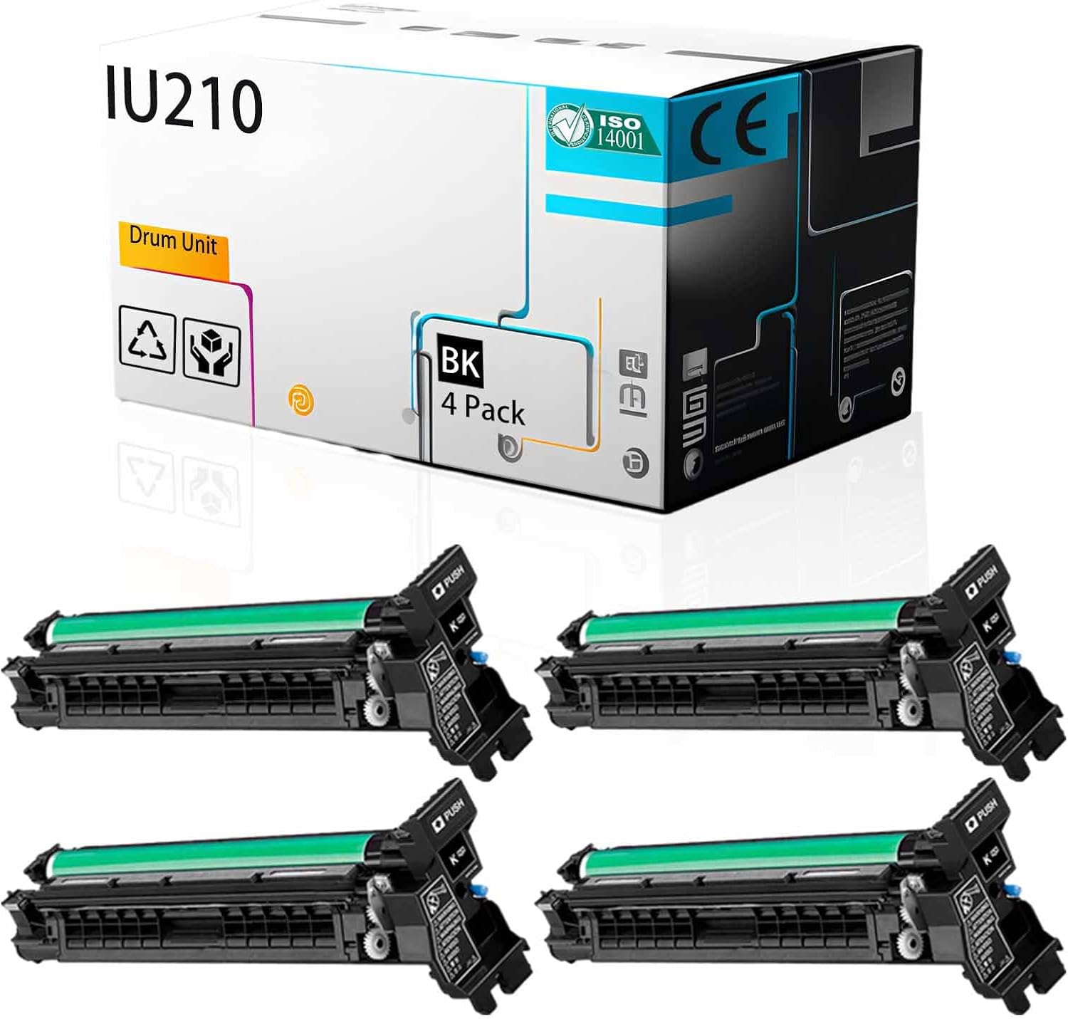 LSSF IU210 Drum Unit Compatible for Konica Minolta Bizhub C240 C250 250P C252 C252P C300 C352 C352P C353 Printer, High Print Page Volume with Chip (Black 4Pack)