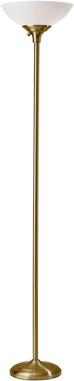 Adesso 7506-21 Glenn 300W Torchiere, 71 in, 2 x 150 W Incandescent/equiv. LED, Antique Brass, 1 Floor Lamp