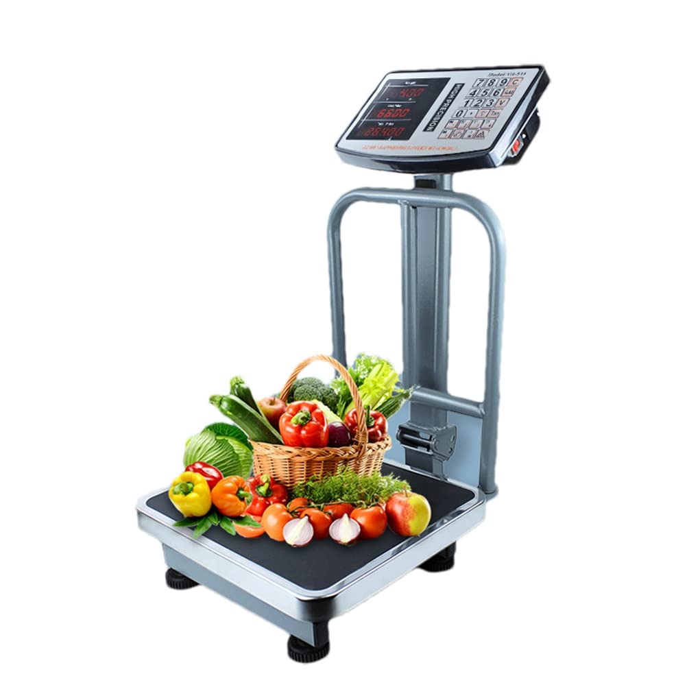 Weight Computing Digital Scale Electronic Platform 660lbs Floor Heavy Duty Folding Postal Scales Stainless Steel High-Definition Led Display for Luggage Package Price (Size : 150kg/20g) (400kg/100g)