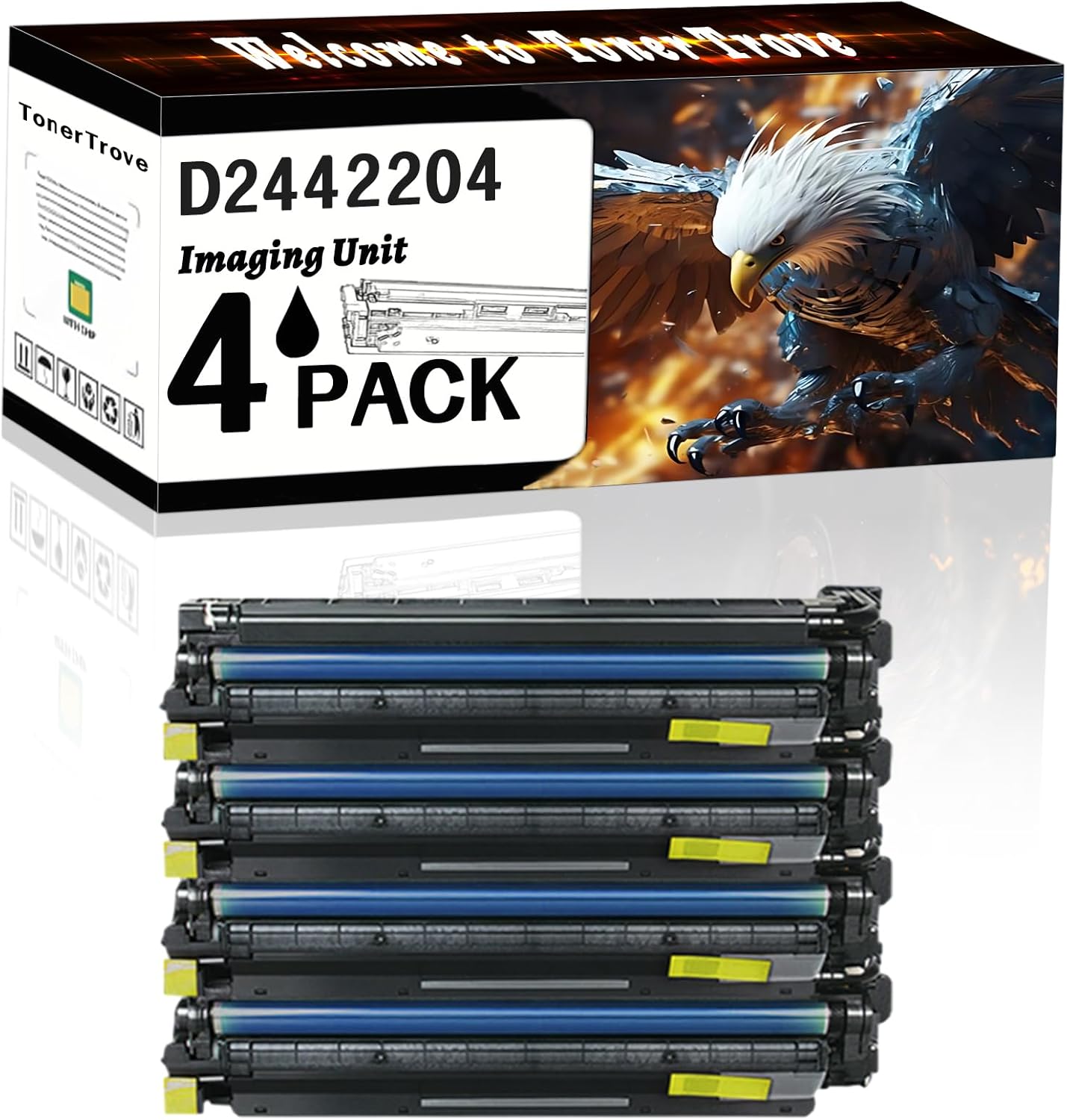 AGNNQ D2442204 Imaging Unit Compatible for Ricoh MP C2004 MP C2504 Printers, Office Printing is Easy Clear Smooth (4 Pack Black)