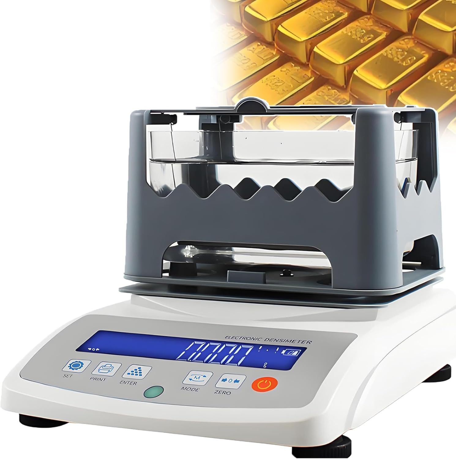 Gold Density Tester High Accuracy Digital Solid Densimeter with Electronic and Purity Density Meter Rubber Plastic Sponge Powder Electronic Specific Gravity Detection Density Measuring Instrument