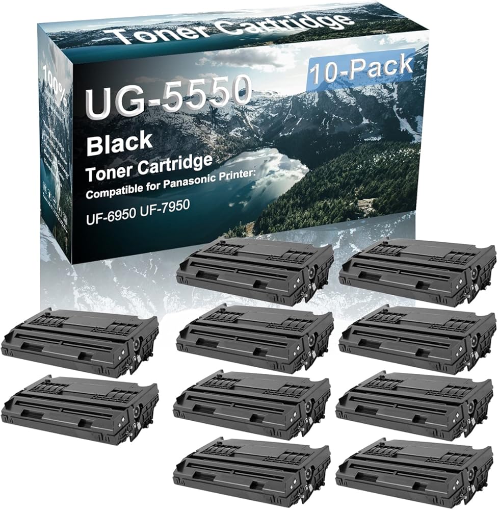 Credibility Store 10-Pack Compatible High Capacity UG-5550 Toner Cartridge use for Panasonic UF-6950 UF-7950 Printer (Black)