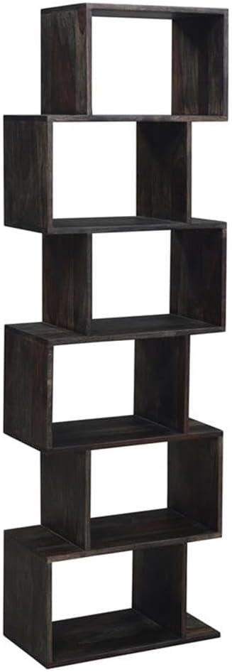 Porter Designs Fall River Solid Sheesham Wood Bookcase, Brown