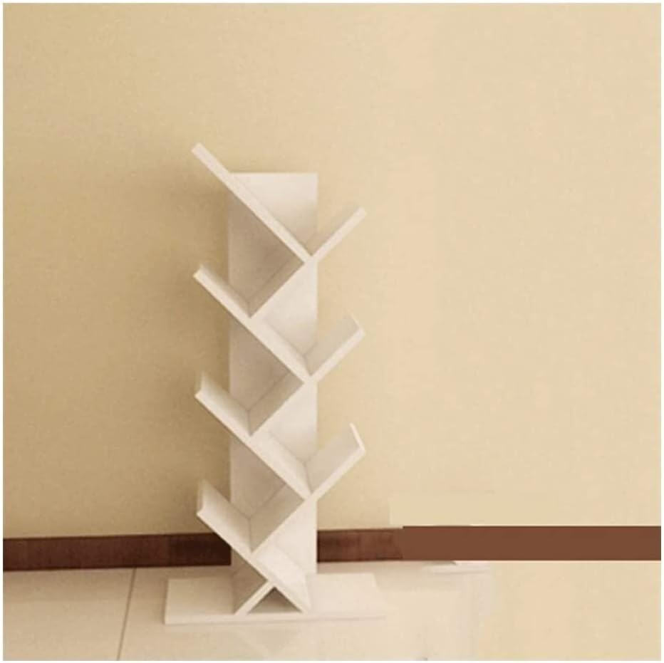 NERDOH Bookshelf Bookcase 7 Tier Bookshelf, Floor Standing Tree Bookcase in Living Room Home Office, Bookshelves Storage Rack，40.9x18.8in Book Shelf Book Case (Blue : Wit)