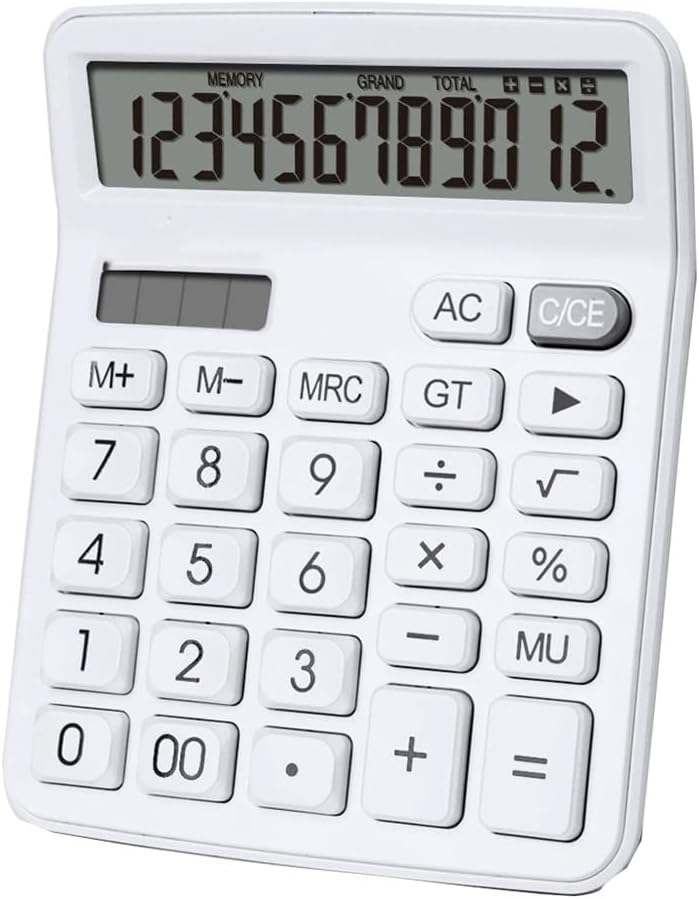 Calculator Solar Powered Computer with 12 Bit Large Screen Suitable for Business Finance and Office Computing Machines