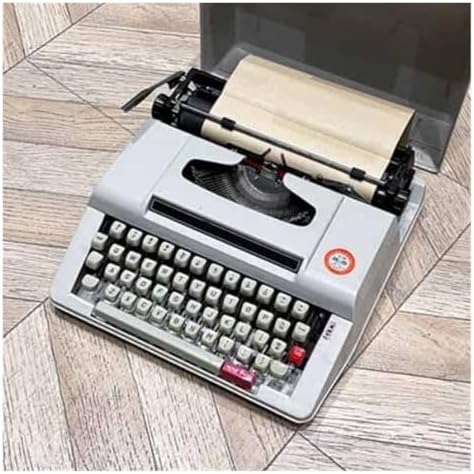 Retro Manual Typewriter - Classic White Word Processor for Novel Writing Anywhere, Perfect for Creative Writers, Vintage Style with White Keyboard