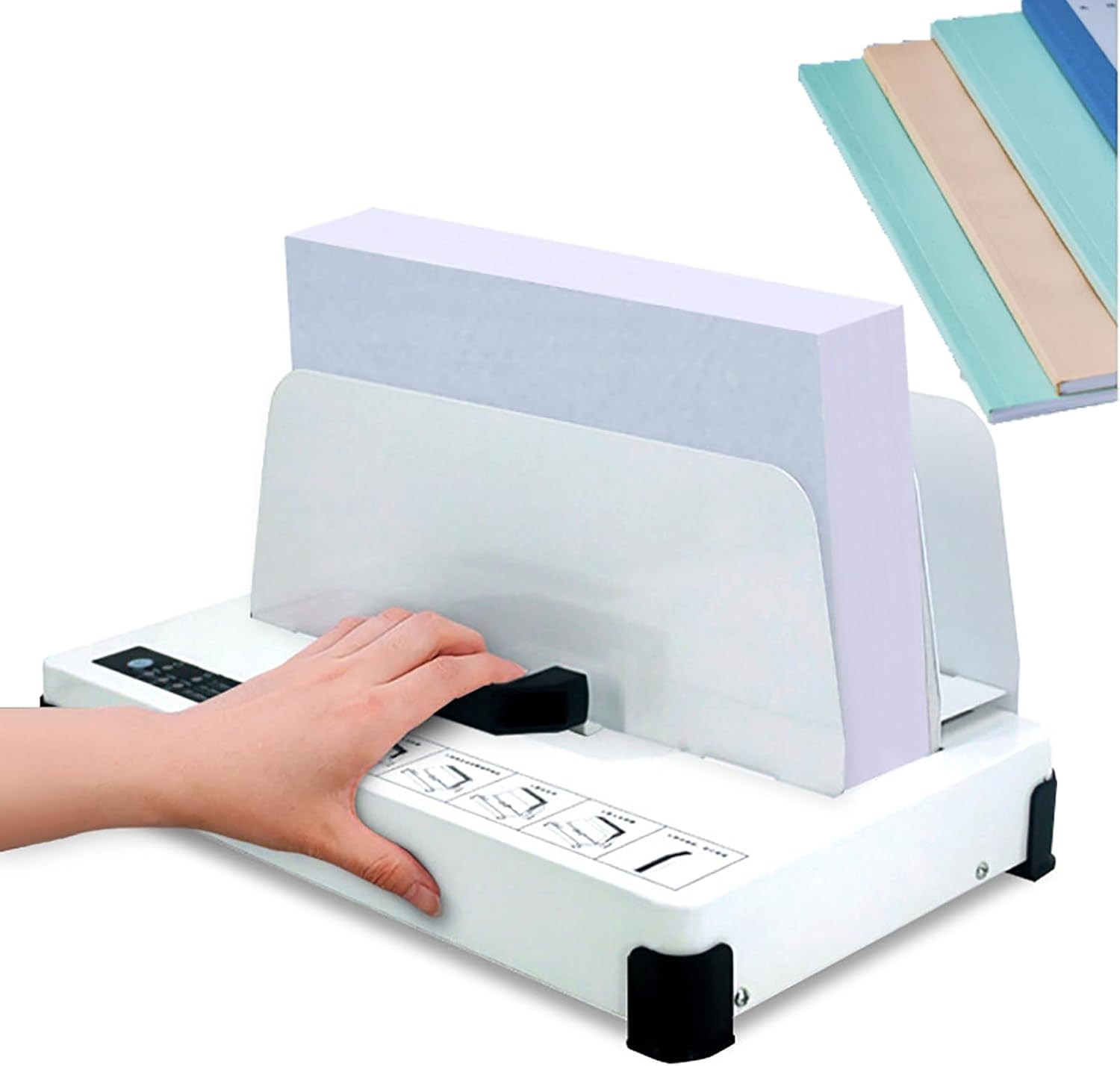 A4 Heat Binder, 100W Electric Hot Melt Binding Machine, 3 Levels of Temperature Adjustment, Maximum Binding Thickness 50mm, Quick Binding, for Contract Document Invoice