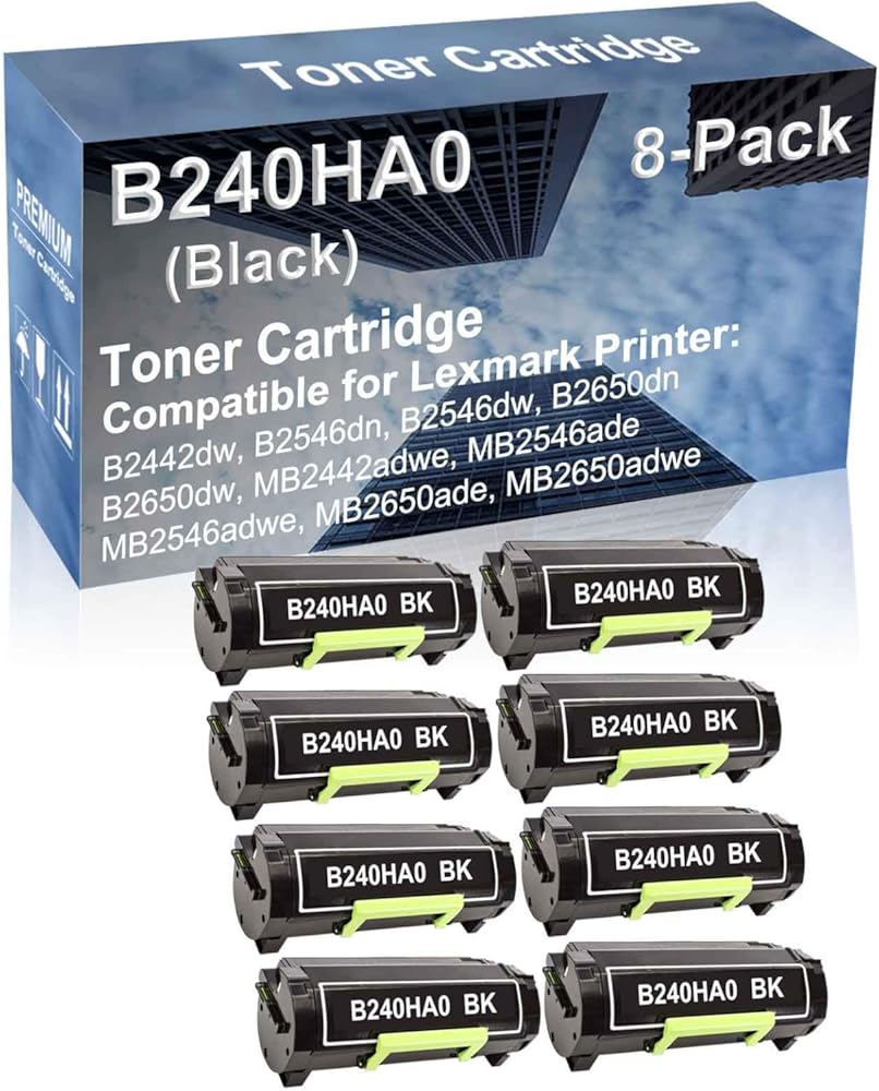 8-Pack Compatible High Capacity MB2546adwe, MB2650ade, MB2650adwe Printer Toner Cartridge Replacement for B240HA0 Printer Cartridge (Black)