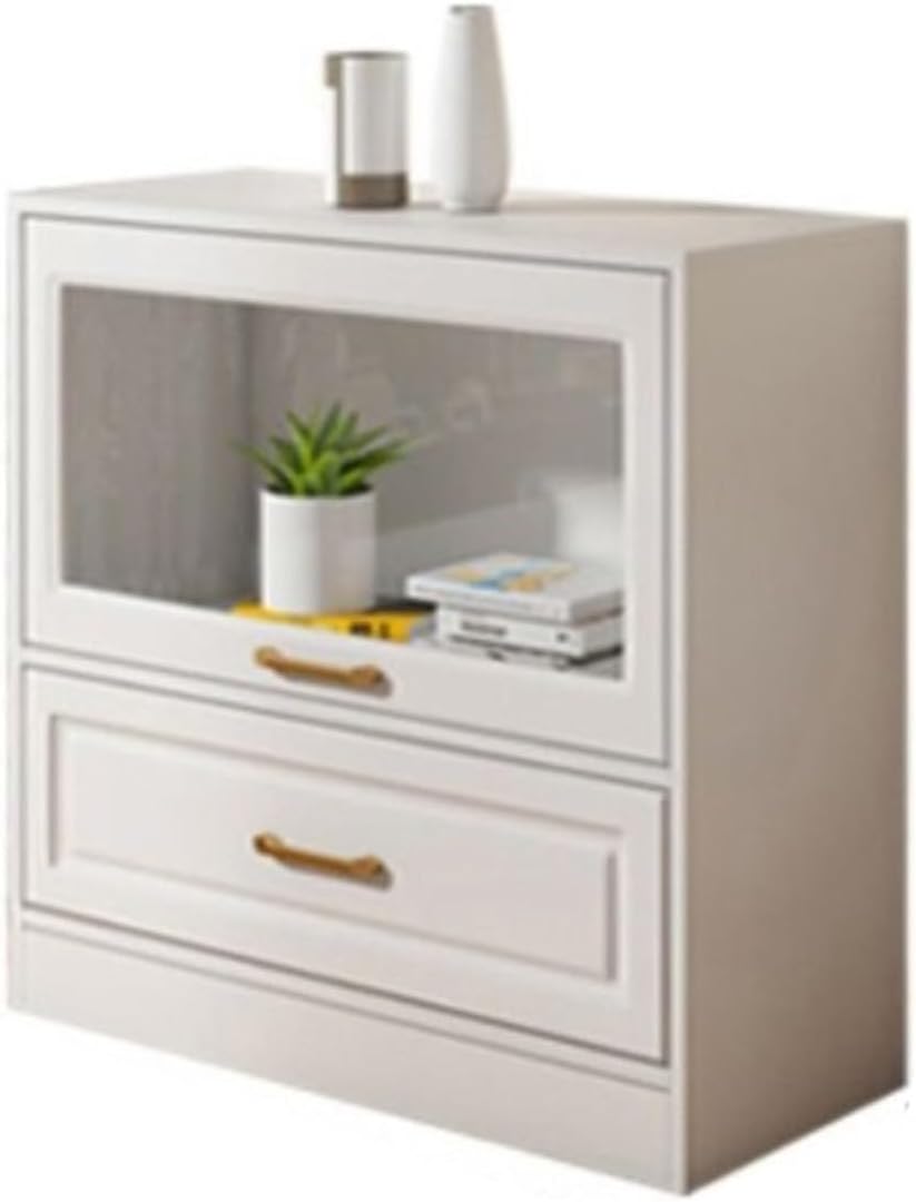 Solid Wood Bookcase with Dustproof Glass Doors, Home Storage Cabinet for Living Room and Bedroom Books MINGPING (Color : 80x35x70cm)