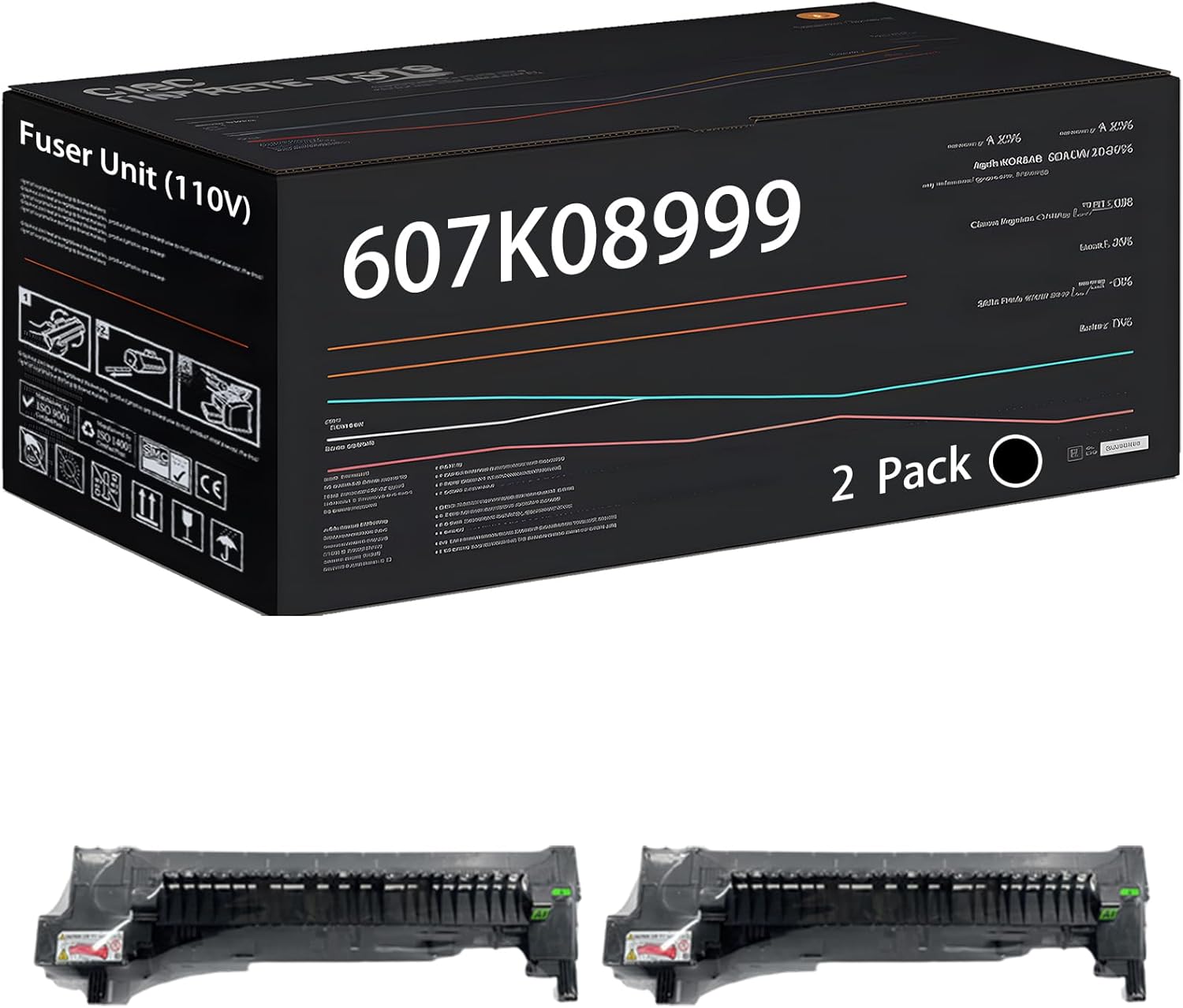 UVUMB Compatible with Xerox 607K08999 Fuser Unit (110V) Work for Xerox AltaLink C8030 C8035 C8045 C8055 C8070 Printers, with Chip, High Yield 250000 Pages, High-Definition Printing (2-Pack Black)