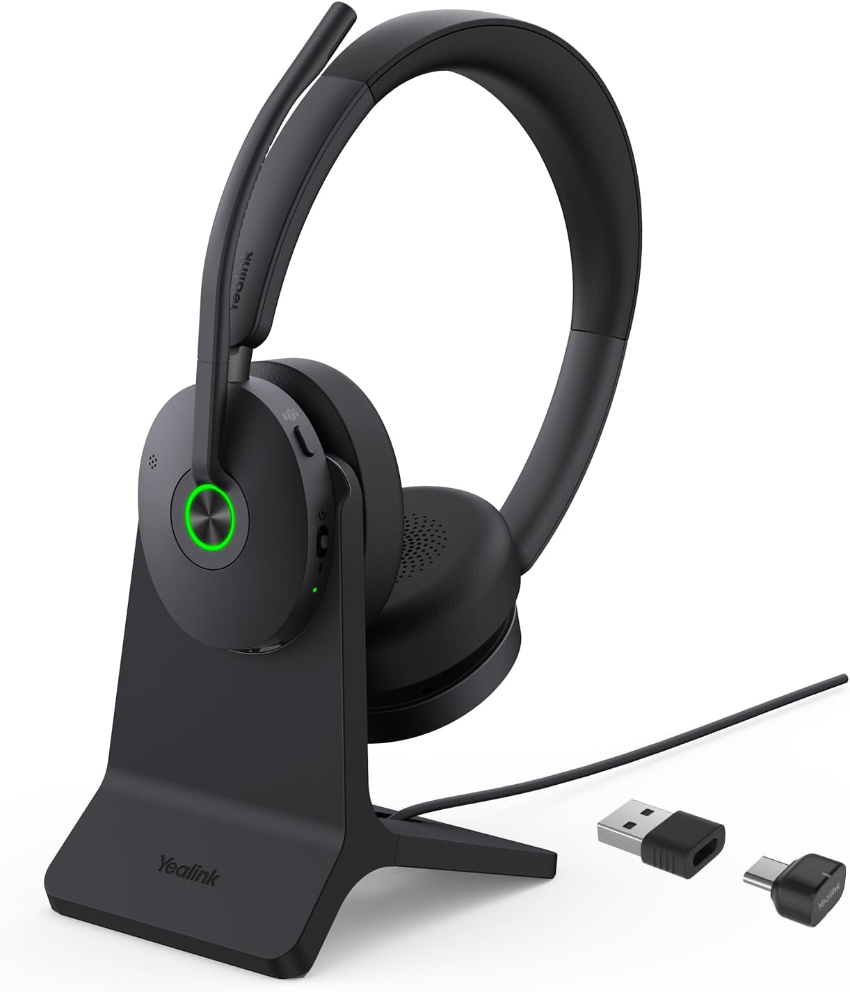 Yealink BH74 with Stand ANC Wireless Bluetooth Headset with Mic for Work, 6-mics Hybrid ANC Tech, Microsoft Teams Premium Open Ofﬁce Certified Headsets, up to 32h Talking Battery Life, Zoom Certified