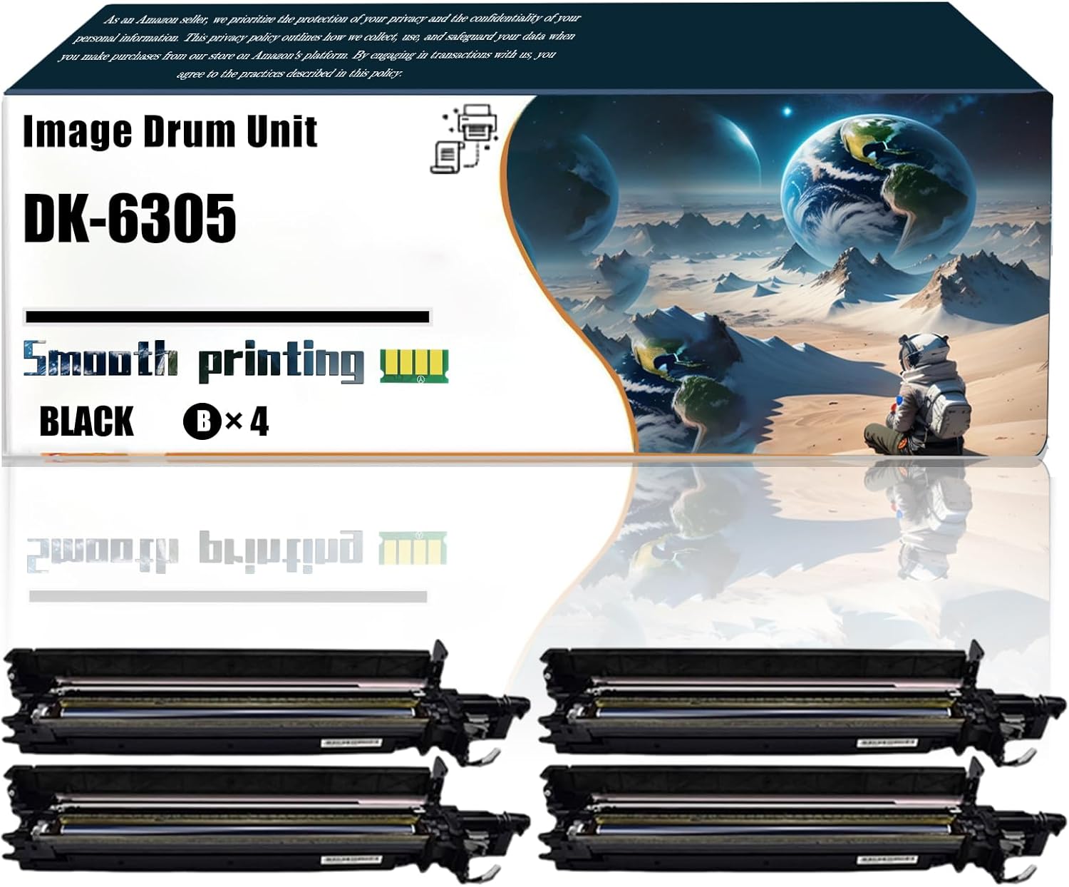LSSF Replacement Parts Image Drum Unit DK-6305 Compatible with Kyocera TASKalfa 3500i 4500i 5500i Printers, Contains Chip and Clear Printing (4 Pack Black)