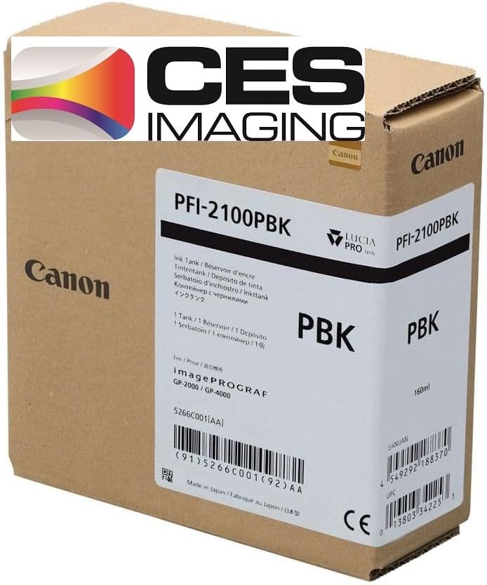 Canon PFI-2100PBK Pigment Photo Black Ink Tank - 160ml